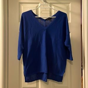 Cobalt blue lightweight 3/4 sleeve sweater